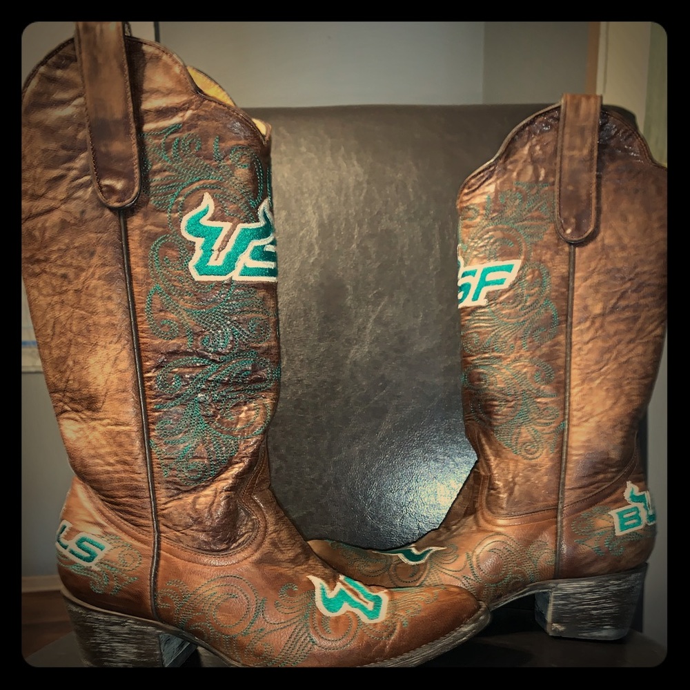 🏈💥USF cowgirl boots genuine leather